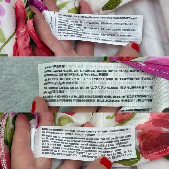 Abercrombie &Fitch Strawberry Floral Ruffle Hi-Low Dress XL Tall Romantic Formal - Picture 15 of 15